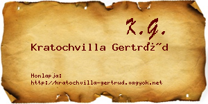 Kratochvilla Gertrúd névjegykártya